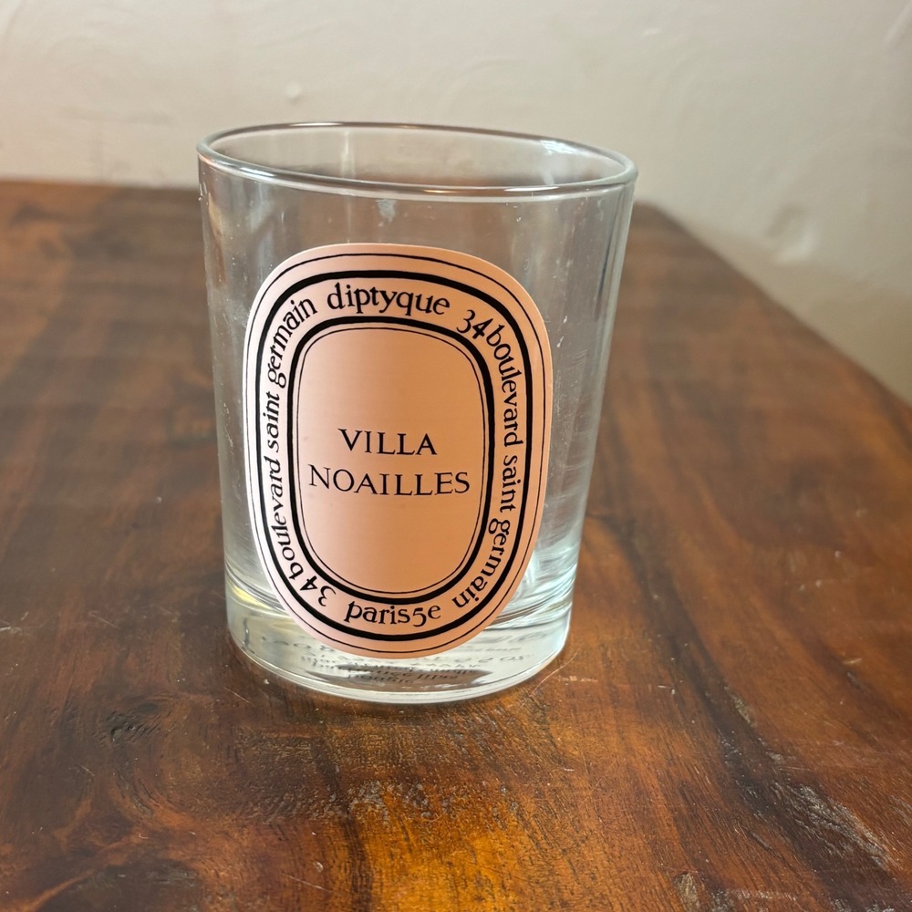 Diptyque Villa Noailles Empty Glass Candle Jar 190g 6.5oz Pink Label France